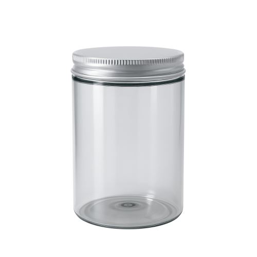 Plastová dóza se stříbrným víčkem, 400 ml