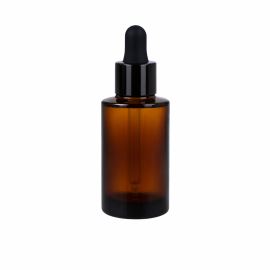 Jantarová lahvička s s černou pipetou, komplet, 30 ml